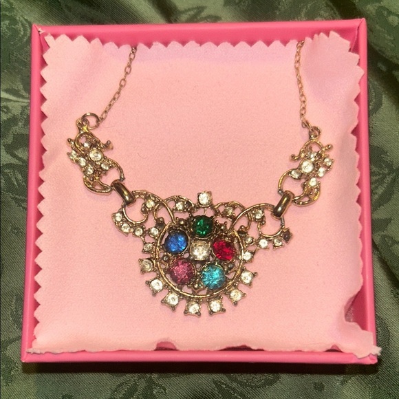 None Jewelry - Multicolor Crystal Gemstone Necklace Choker